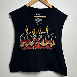 AC/DC Highway To Hell Sleeveless Crop Top Large